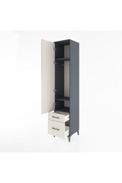 Hyperion Dolap 3 Raflı 2 Çekmeceli Tek Askılı 44x44x221 Antrasit-Aytaşı