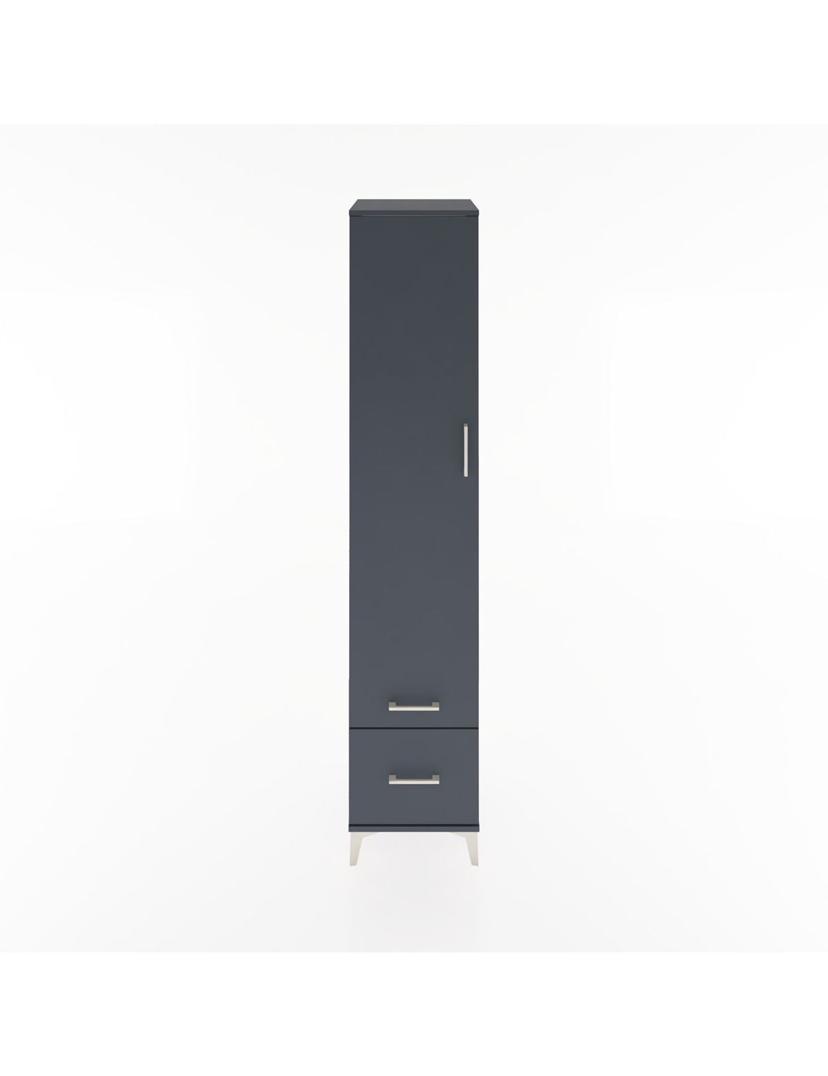 Hyperion Dolap 3 Raflı 2 Çekmeceli Tek Askılı 44x44x221 Antrasit-Antrasit