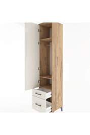Hyperion Dolap 3 Raflı 2 Çekmeceli Tek Askılı 44x44x221 Çam-Aytaşı