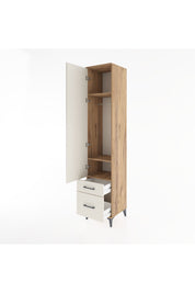 Hyperion Dolap 3 Raflı 2 Çekmeceli Tek Askılı 44x44x221 Çam-Aytaşı