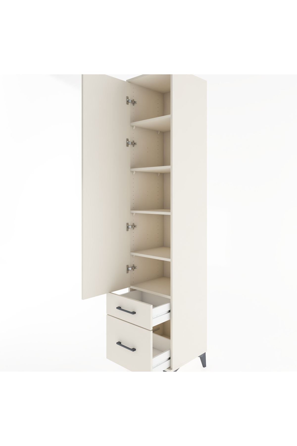 Hyperion Dolap 5 Raflı 2 Çekmeceli Tek Kapaklı 44x44x221 Aytaşı-Aytaşı