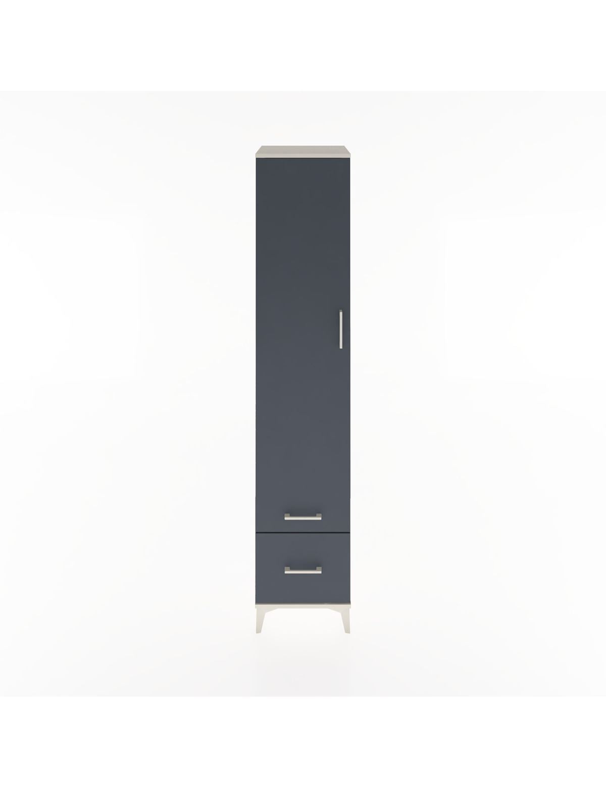 Hyperion Dolap 5 Raflı 2 Çekmeceli Tek Kapaklı 44x44x221 Aytaşı-Antrasit