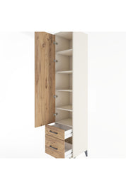 Hyperion Dolap 5 Raflı 2 Çekmeceli Tek Kapaklı 44x44x221 Aytaşı-Çam