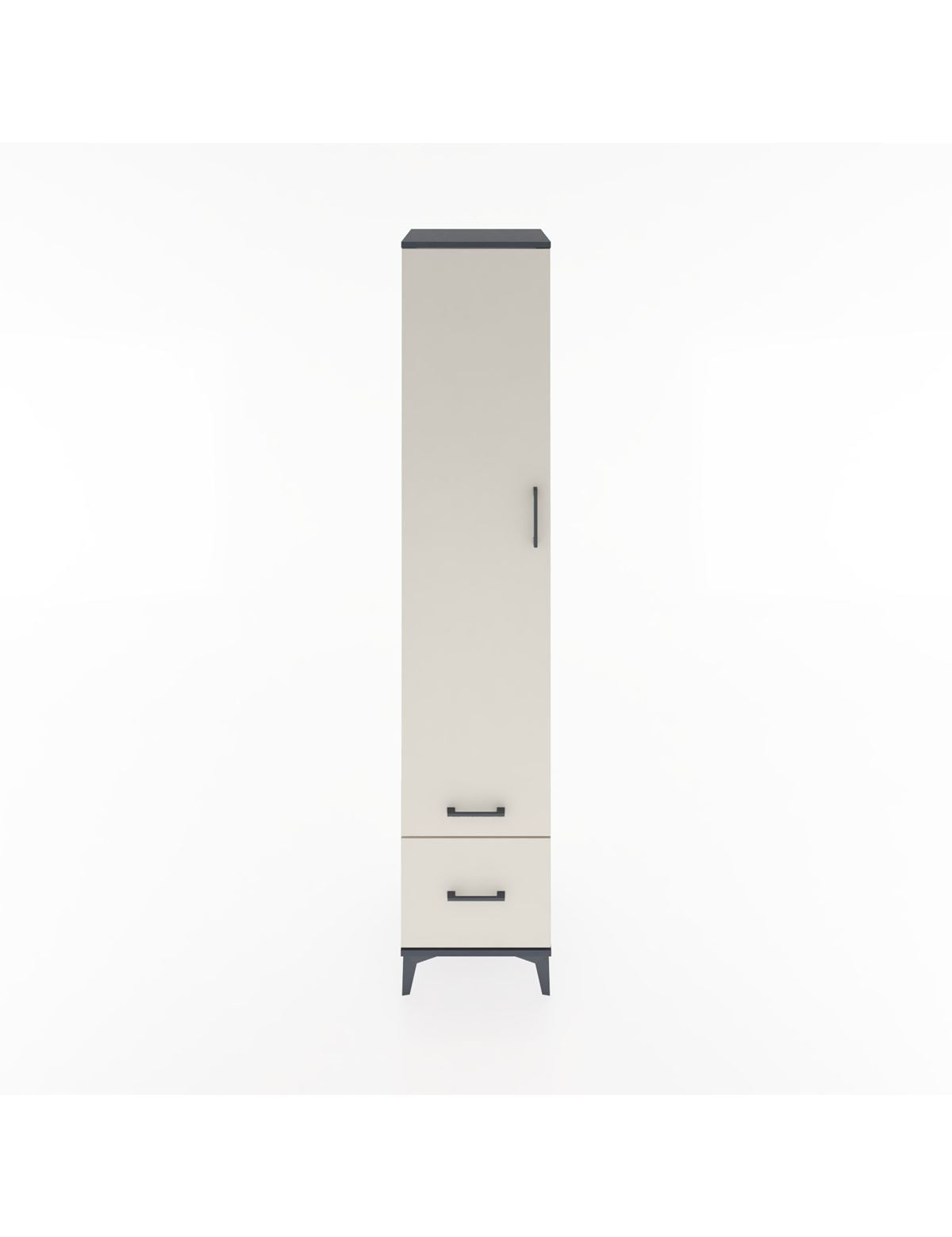 Hyperion Dolap 5 Raflı 2 Çekmeceli Tek Kapaklı 44x44x221 Antrasit-Aytaşı