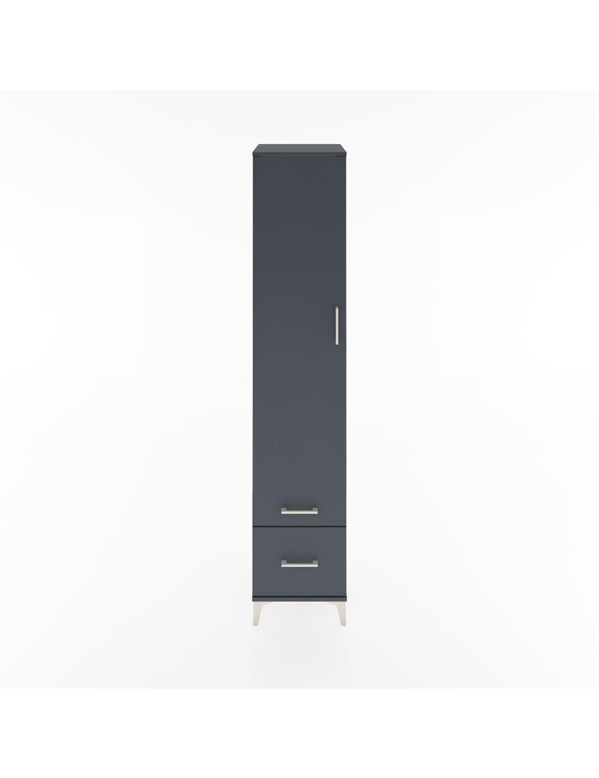 Hyperion Dolap 5 Raflı 2 Çekmeceli Tek Kapaklı 44x44x221 Antrasit-Antrasit