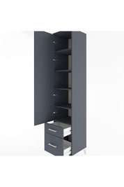 Hyperion Dolap 5 Raflı 2 Çekmeceli Tek Kapaklı 44x44x221 Antrasit-Antrasit