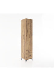 Hyperion Dolap 5 Raflı 2 Çekmeceli Tek Kapaklı 44x44x221 Çam-Çam