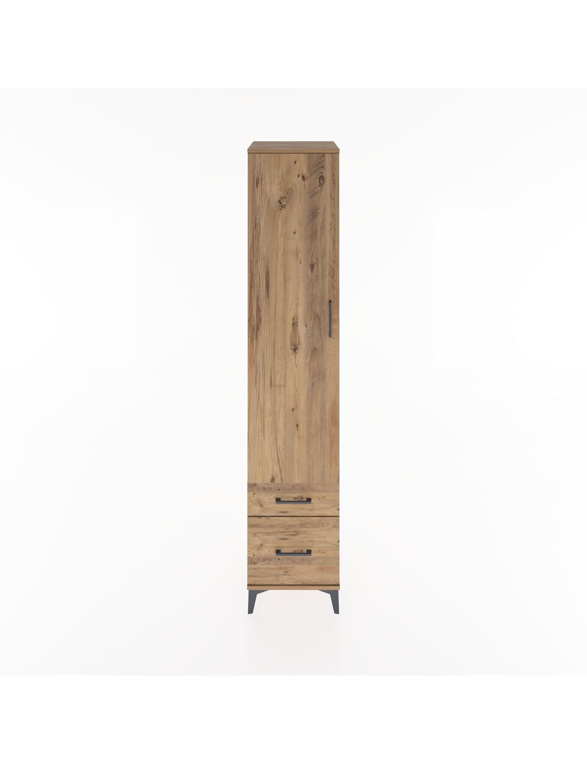 Hyperion Dolap 5 Raflı 2 Çekmeceli Tek Kapaklı 44x44x221 Çam-Çam