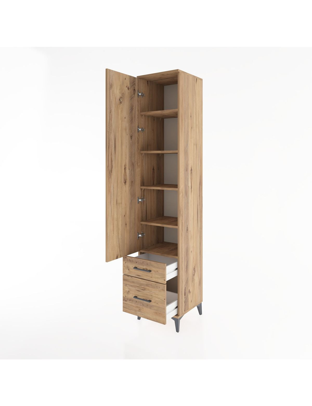 Hyperion Dolap 5 Raflı 2 Çekmeceli Tek Kapaklı 44x44x221 - S61M021V9B