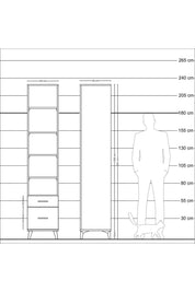 Hyperion Dolap 5 Raflı 2 Çekmeceli 44x44x221 Aytaşı-Antrasit