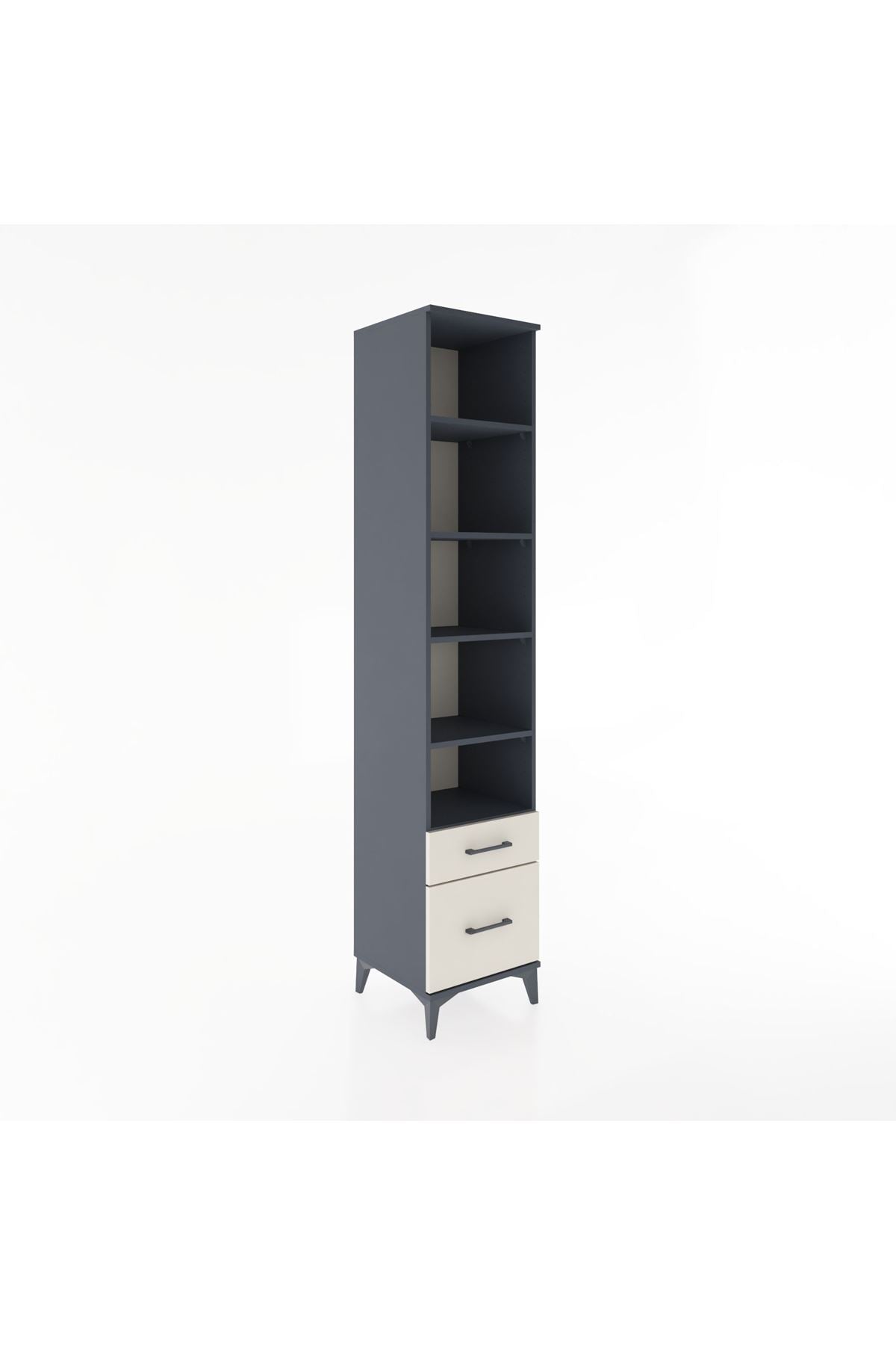 Hyperion Dolap 5 Raflı 2 Çekmeceli 44x44x221 Antrasit-Aytaşı