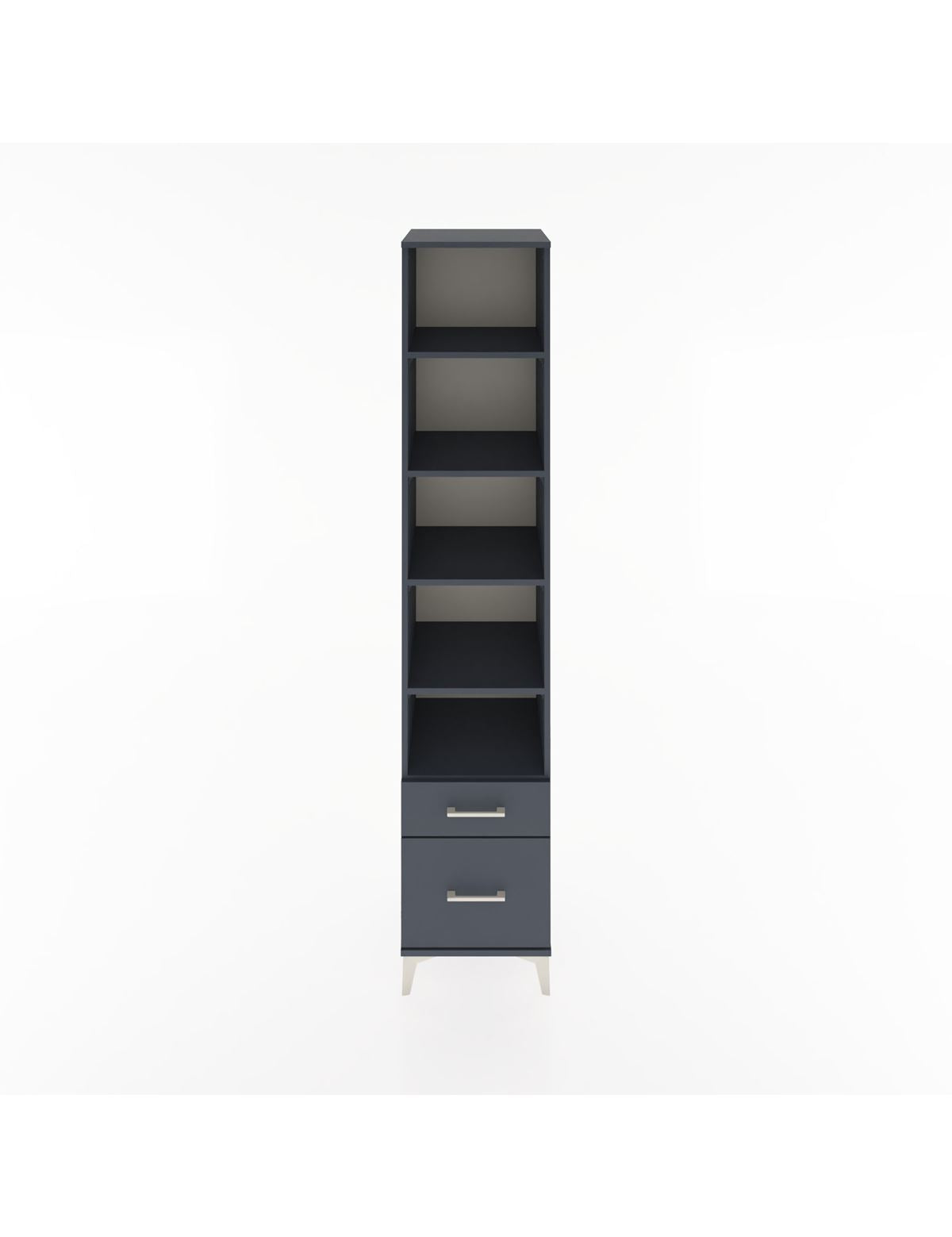 Hyperion Dolap 5 Raflı 2 Çekmeceli 44x44x221 Antrasit-Antrasit