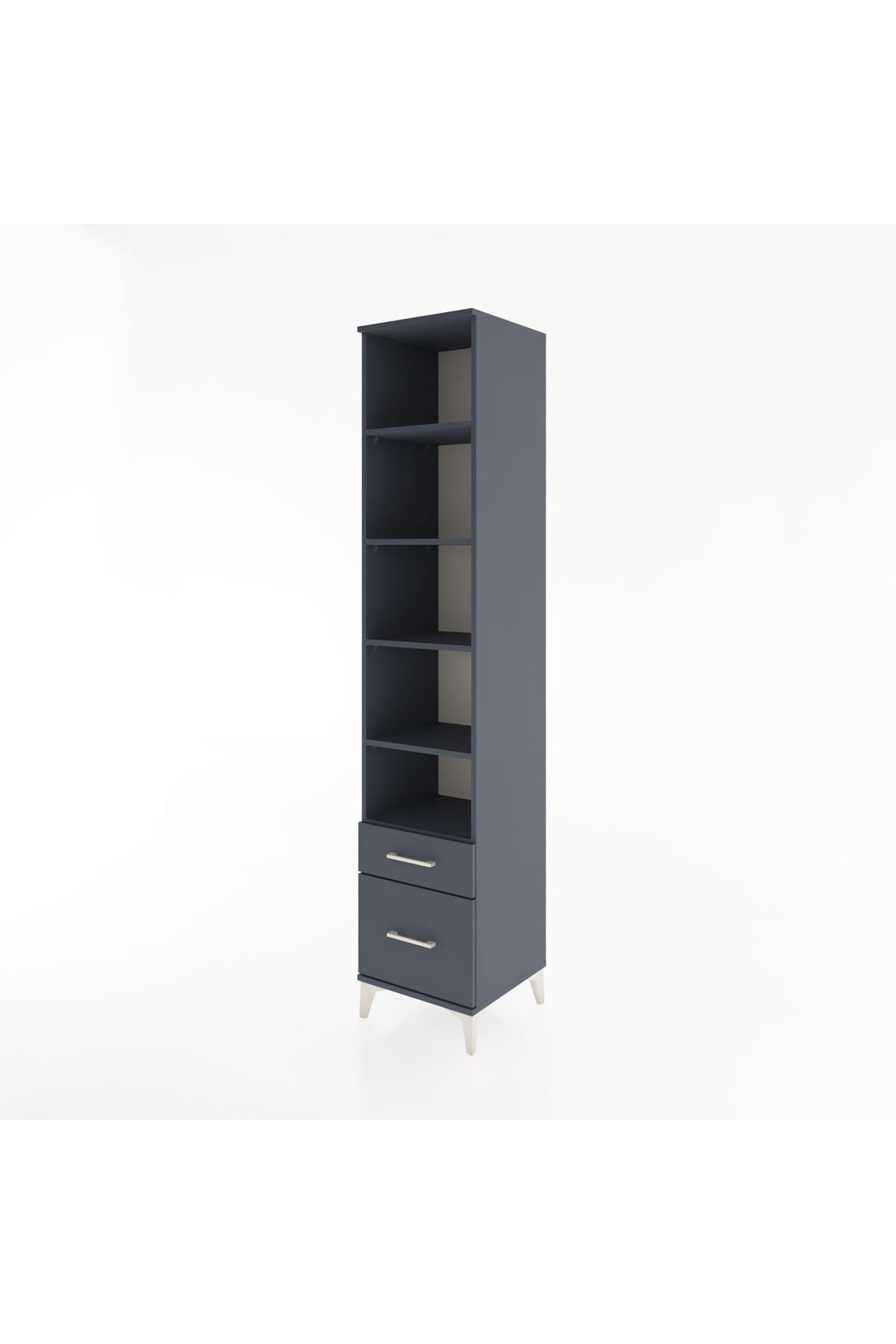 Hyperion Dolap 5 Raflı 2 Çekmeceli 44x44x221 Antrasit-Antrasit