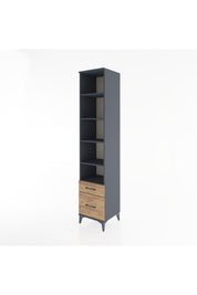 Hyperion Dolap 5 Raflı 2 Çekmeceli 44x44x221 Antrasit-Çam
