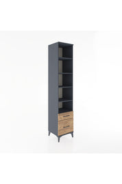 Hyperion Dolap 5 Raflı 2 Çekmeceli 44x44x221 Antrasit-Çam