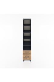 Hyperion Dolap 5 Raflı 2 Çekmeceli 44x44x221 Antrasit-Çam