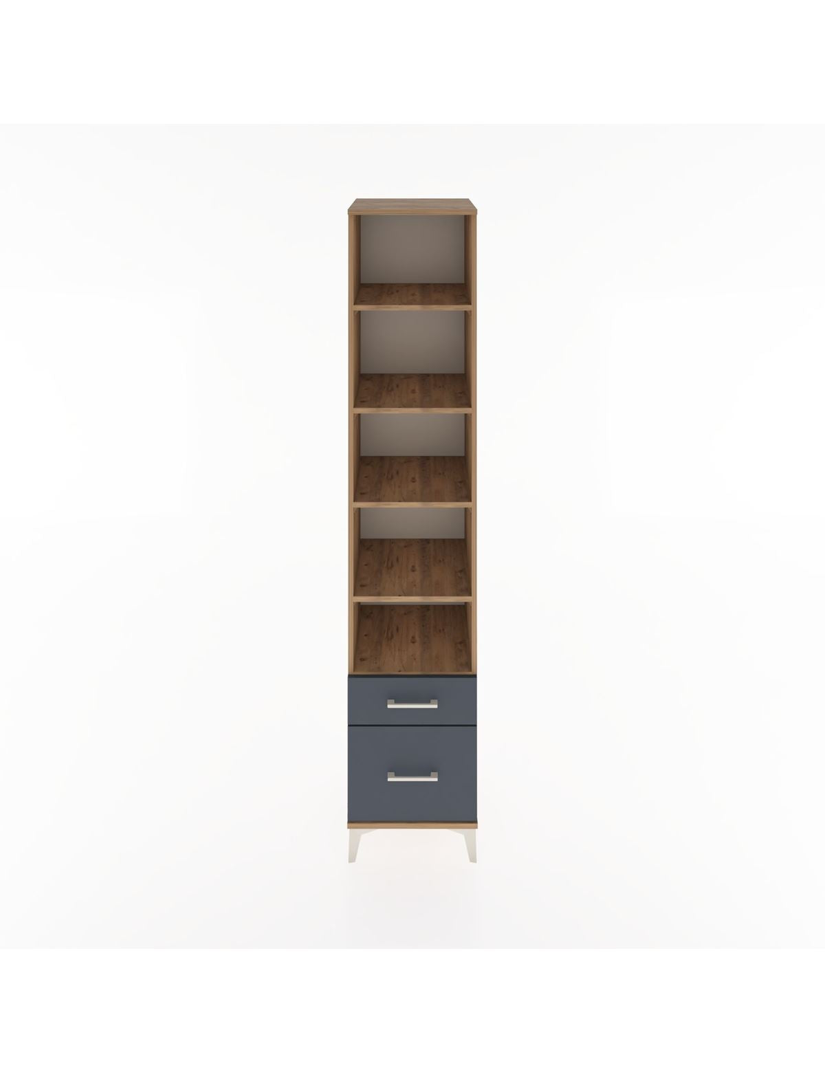 Hyperion Dolap 5 Raflı 2 Çekmeceli 44x44x221 Çam-Antrasit