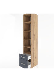 Hyperion Dolap 5 Raflı 2 Çekmeceli 44x44x221 Çam-Antrasit