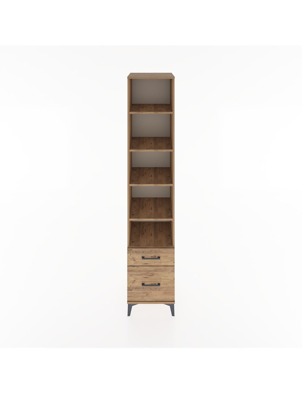 Hyperion Dolap 5 Raflı 2 Çekmeceli 44x44x221 Çam-Çam