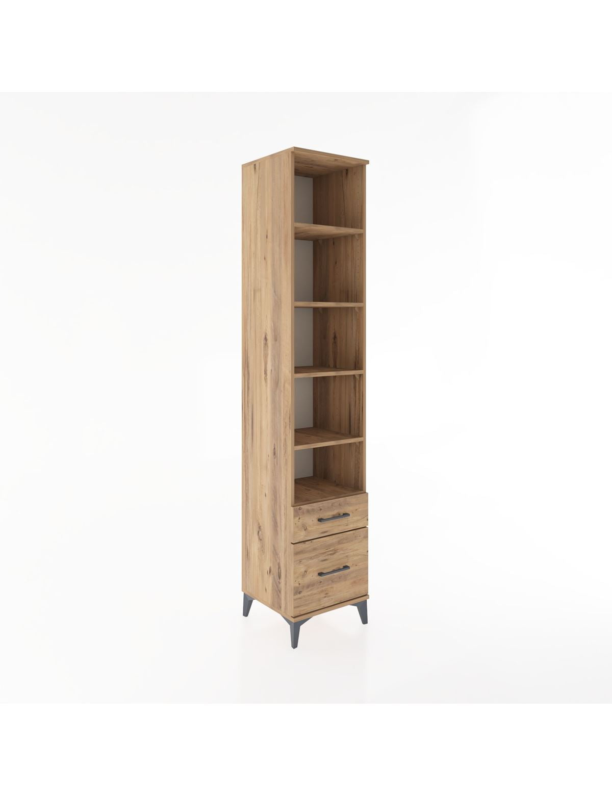 Hyperion Dolap 5 Raflı 2 Çekmeceli 44x44x221 Çam-Çam