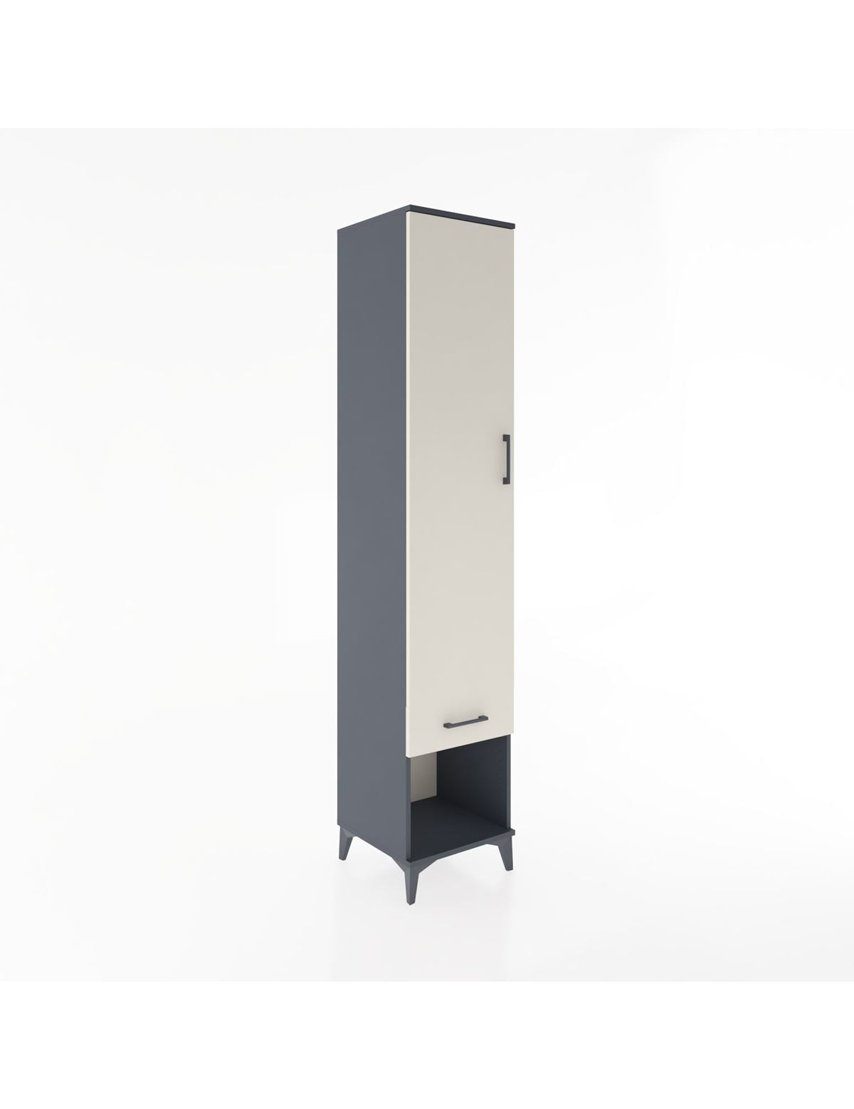Hyperion Dolap 3 Raflı Tek Çekmeceli Tek Askılı 44x44x221 Antrasit-Aytaşı