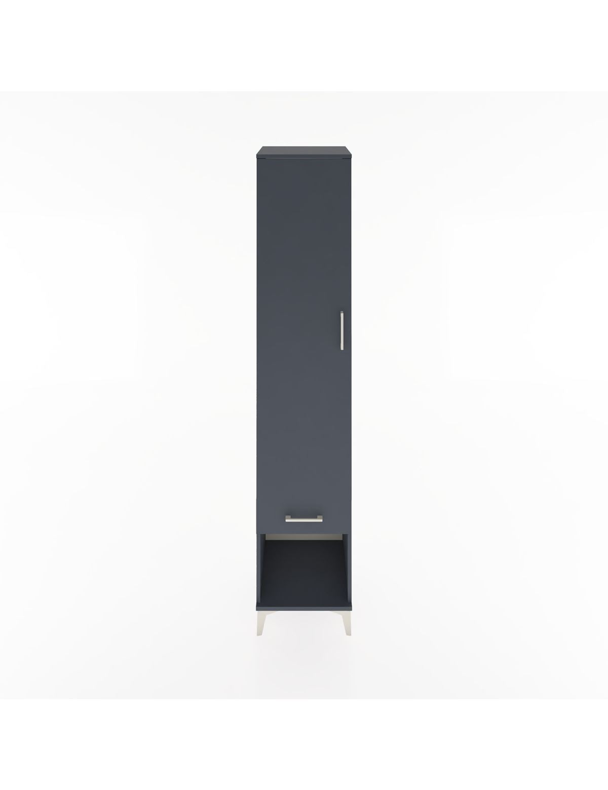 Hyperion Dolap 3 Raflı Tek Çekmeceli Tek Askılı 44x44x221 Antrasit-Antrasit