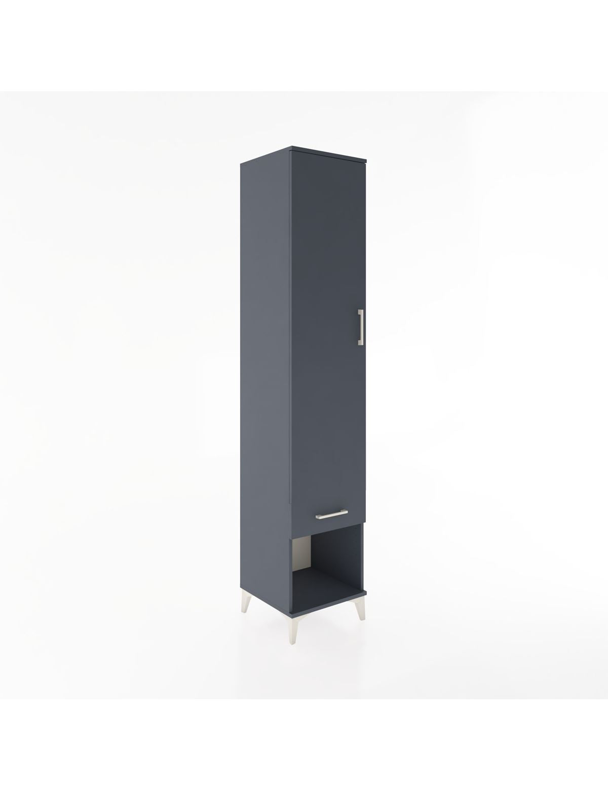 Hyperion Dolap 3 Raflı Tek Çekmeceli Tek Askılı 44x44x221 Antrasit-Antrasit