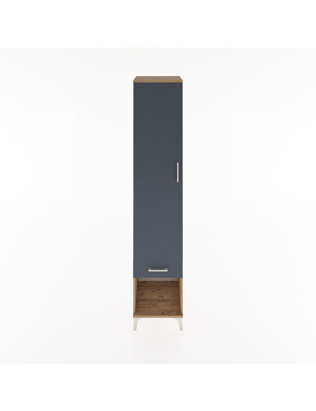 Hyperion Dolap 3 Raflı Tek Çekmeceli Tek Askılı 44x44x221 Çam-Antrasit