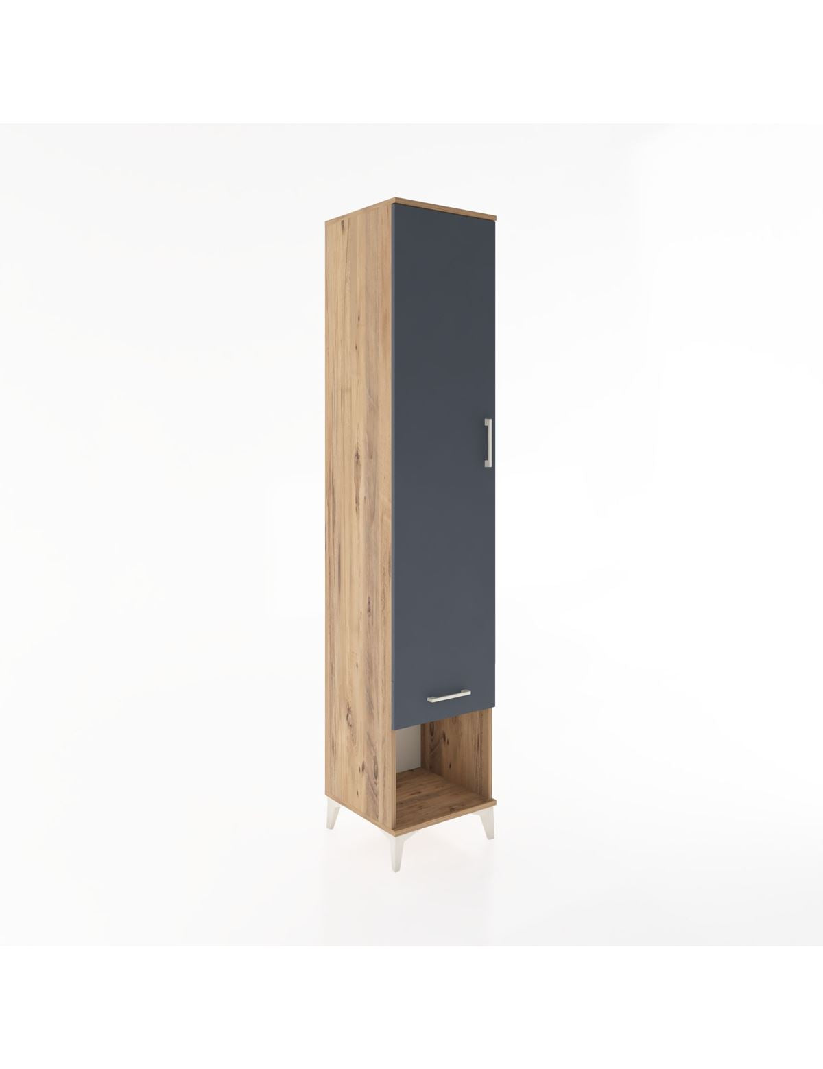 Hyperion Dolap 3 Raflı Tek Çekmeceli Tek Askılı 44x44x221 Çam-Antrasit