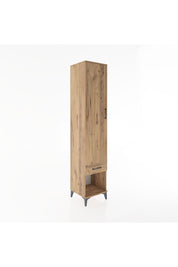 Hyperion Dolap 3 Raflı Tek Çekmeceli Tek Askılı 44x44x221 Çam-Çam