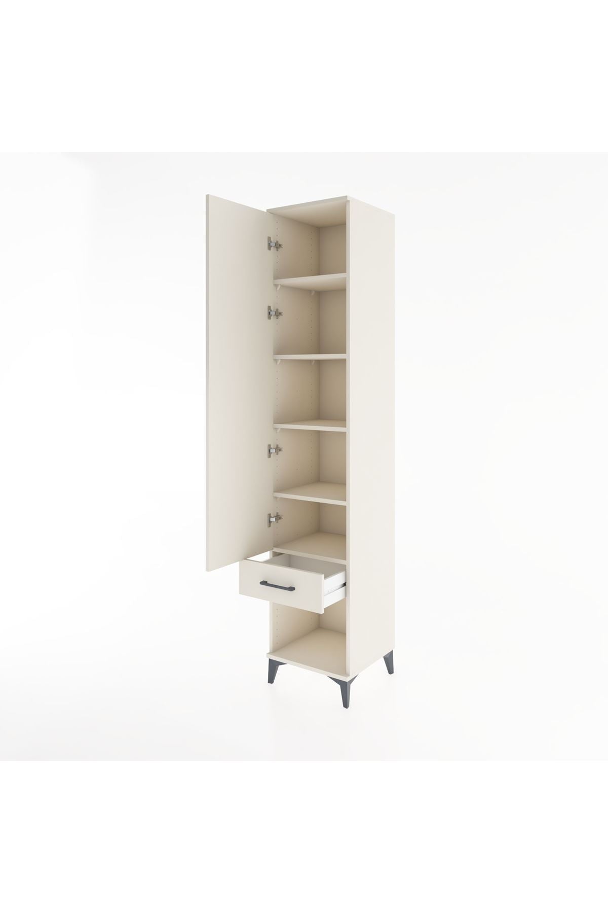 Hyperion Dolap 5 Raflı Tek Çekmeceli Tek Kapaklı 44x44x221 Aytaşı-Aytaşı