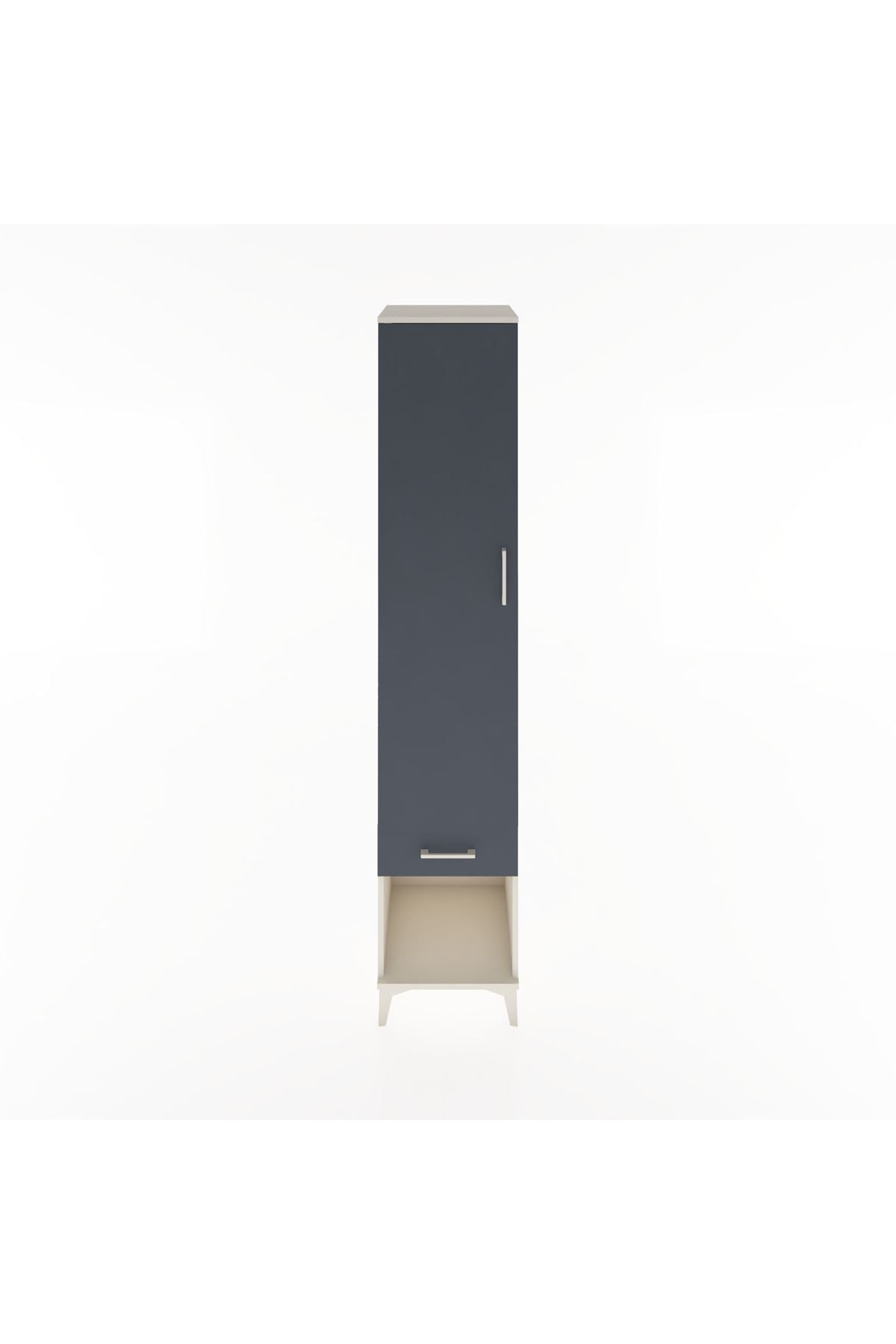 Hyperion Dolap 5 Raflı Tek Çekmeceli Tek Kapaklı 44x44x221 Aytaşı-Antrasit