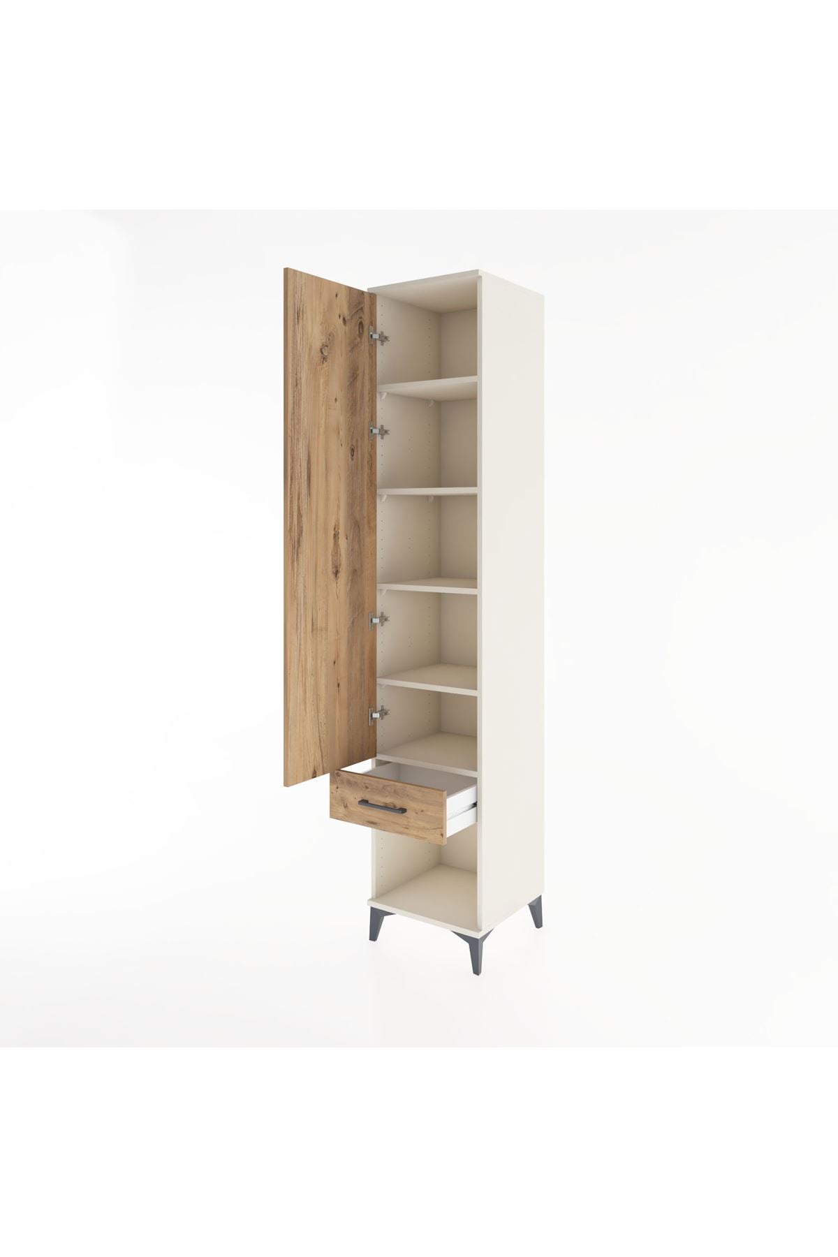 Hyperion Dolap 5 Raflı Tek Çekmeceli Tek Kapaklı 44x44x221 Aytaşı-Çam