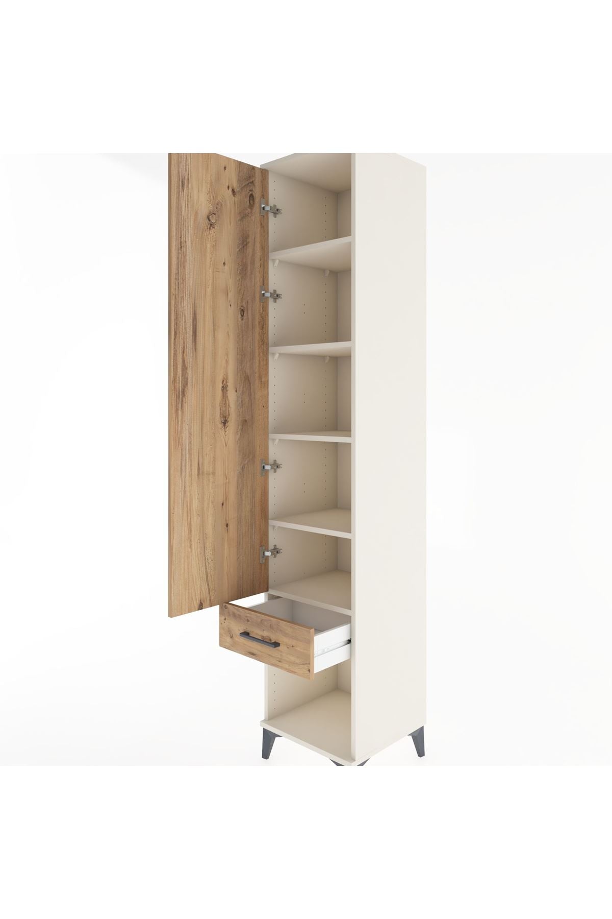 Hyperion Dolap 5 Raflı Tek Çekmeceli Tek Kapaklı 44x44x221 Aytaşı-Çam