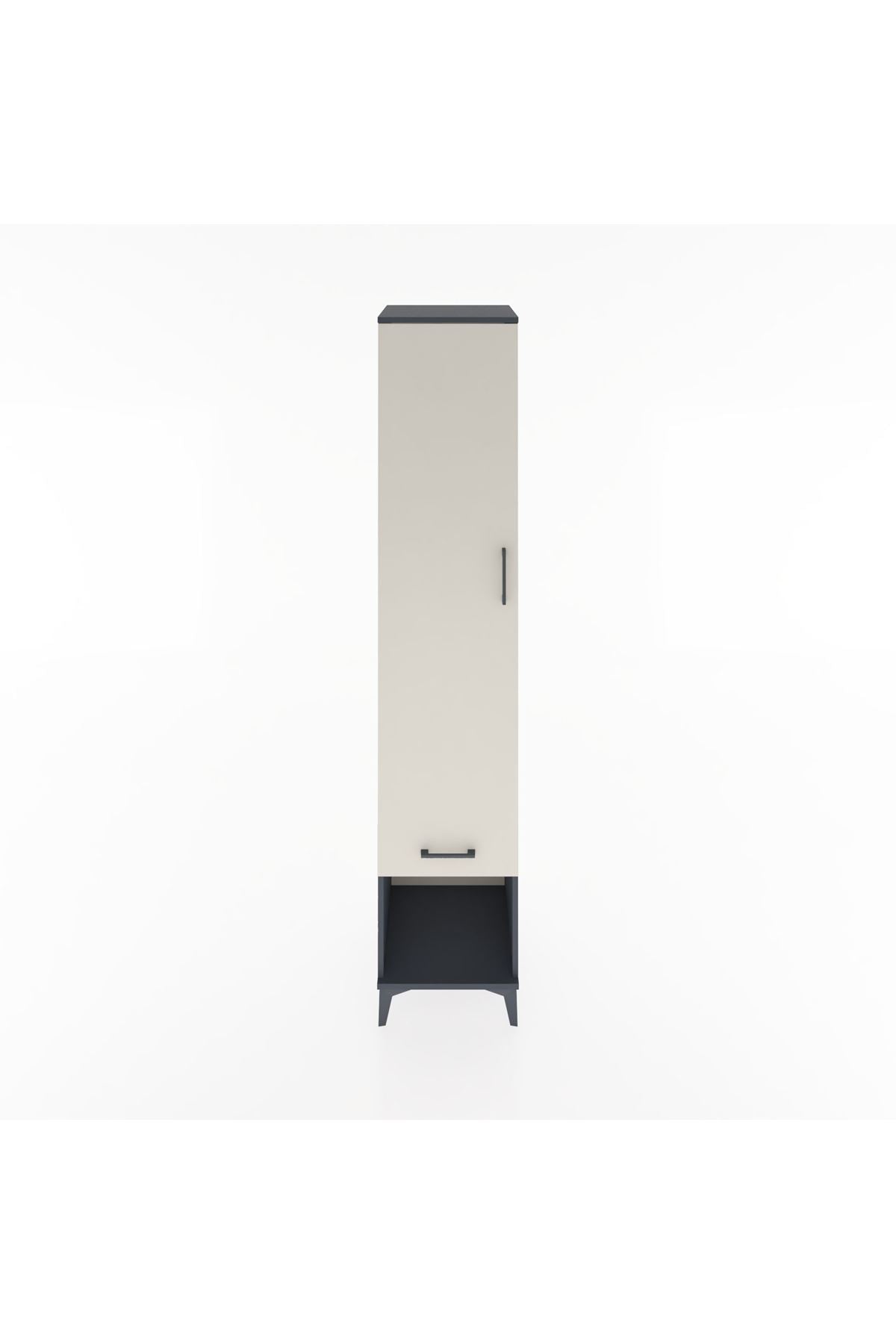 Hyperion Dolap 5 Raflı Tek Çekmeceli Tek Kapaklı 44x44x221 Antrasit-Aytaşı