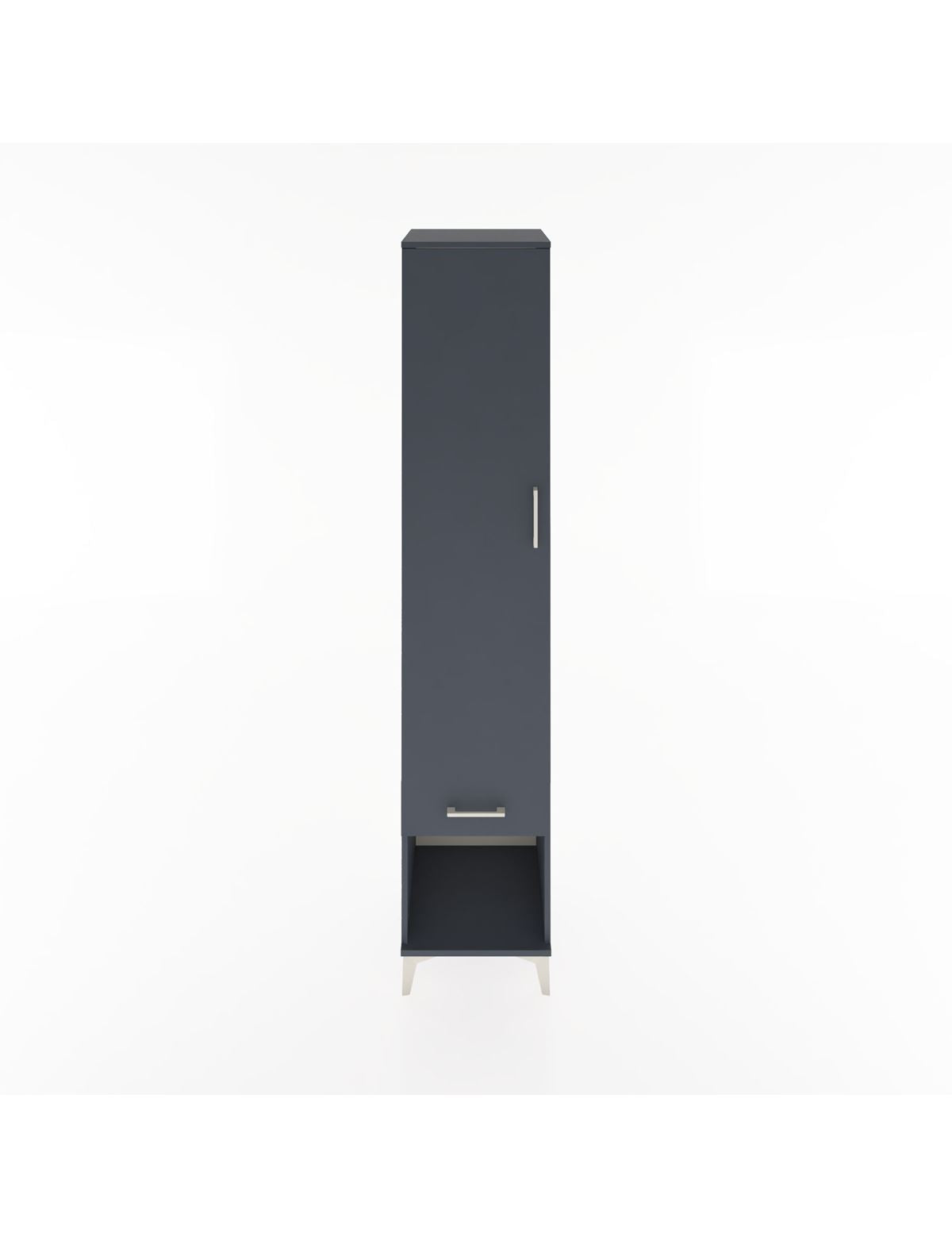 Hyperion Dolap 5 Raflı Tek Çekmeceli Tek Kapaklı 44x44x221 Antrasit-Antrasit