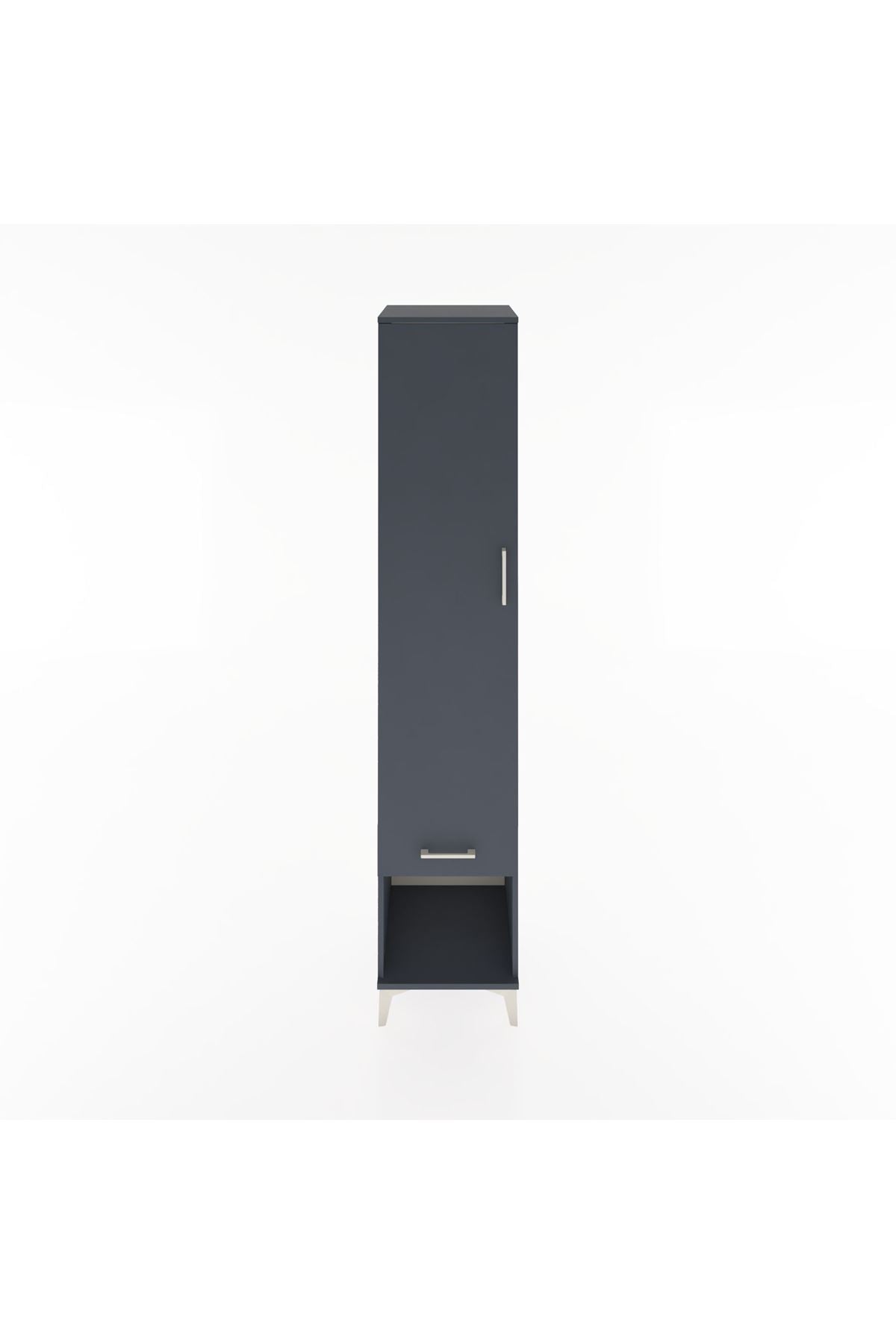 Hyperion Dolap 5 Raflı Tek Çekmeceli Tek Kapaklı 44x44x221 Antrasit-Antrasit