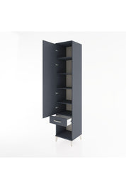 Hyperion Dolap 5 Raflı Tek Çekmeceli Tek Kapaklı 44x44x221 Antrasit-Antrasit