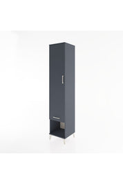 Hyperion Dolap 5 Raflı Tek Çekmeceli Tek Kapaklı 44x44x221 Antrasit-Antrasit