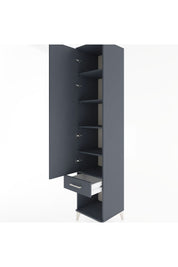 Hyperion Dolap 5 Raflı Tek Çekmeceli Tek Kapaklı 44x44x221 Antrasit-Antrasit