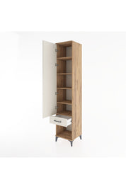 Hyperion Dolap 5 Raflı Tek Çekmeceli Tek Kapaklı 44x44x221 Çam-Aytaşı