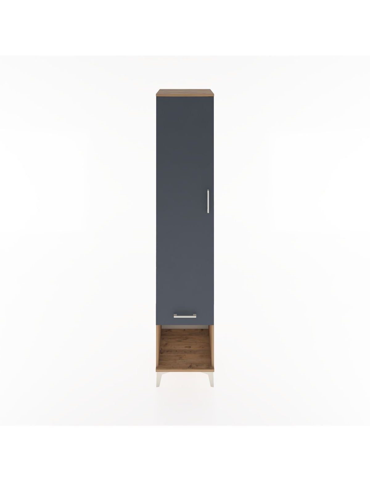 Hyperion Dolap 5 Raflı Tek Çekmeceli Tek Kapaklı 44x44x221 Çam-Antrasit