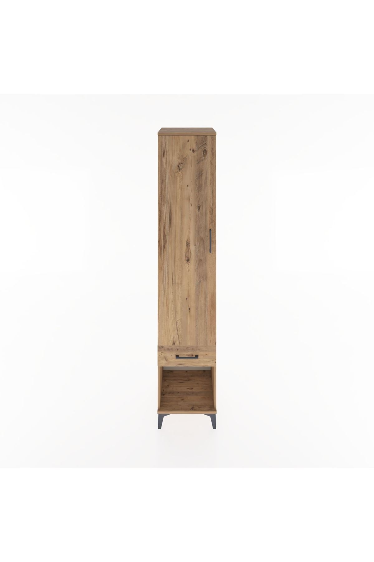 Hyperion Dolap 5 Raflı Tek Çekmeceli Tek Kapaklı 44x44x221 Çam-Çam