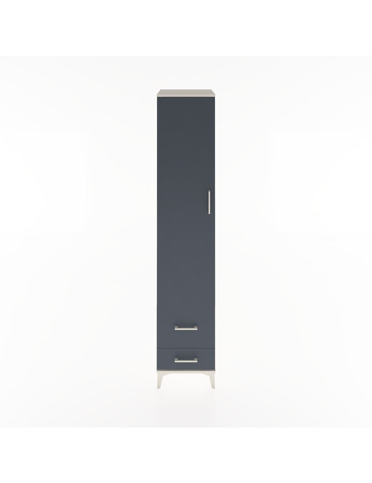 Hyperion Dolap 3 Raflı 2 Çekmeceli Tek Askılı 44x44x221 Aytaşı-Antrasit