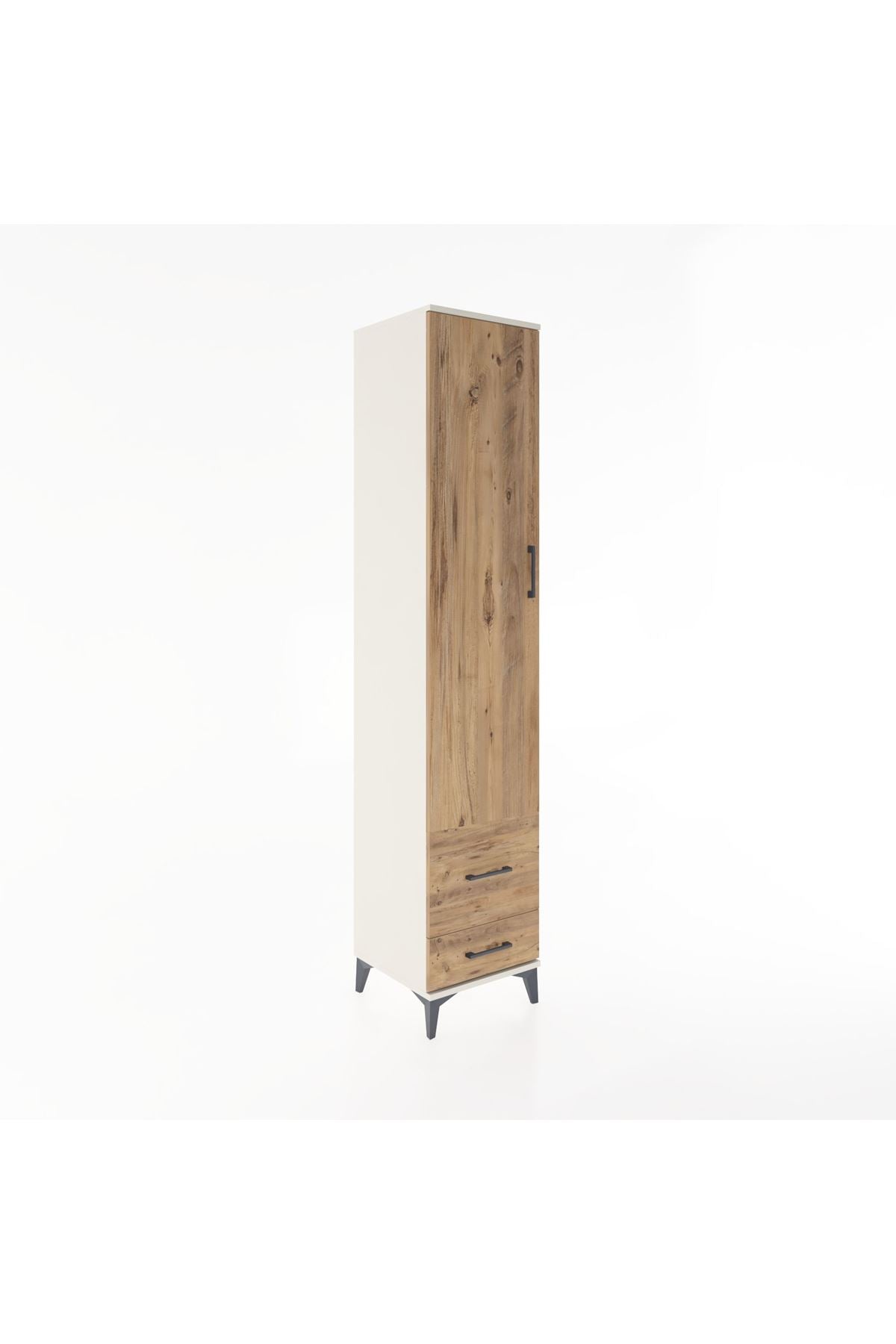 Hyperion Dolap 3 Raflı 2 Çekmeceli Tek Askılı 44x44x221 Aytaşı-Çam