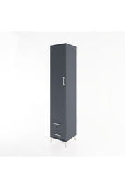 Hyperion Dolap 3 Raflı 2 Çekmeceli Tek Askılı 44x44x221 Antrasit-Antrasit