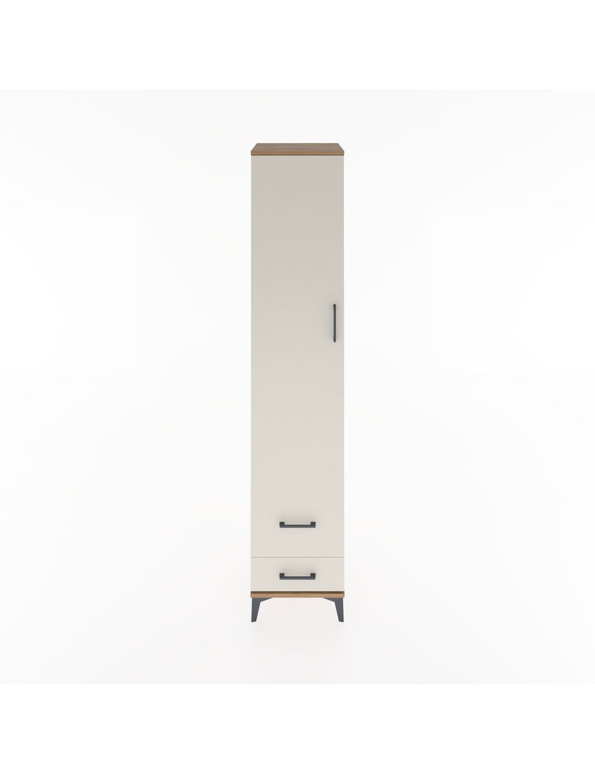 Hyperion Dolap 3 Raflı 2 Çekmeceli Tek Askılı 44x44x221 Çam-Aytaşı