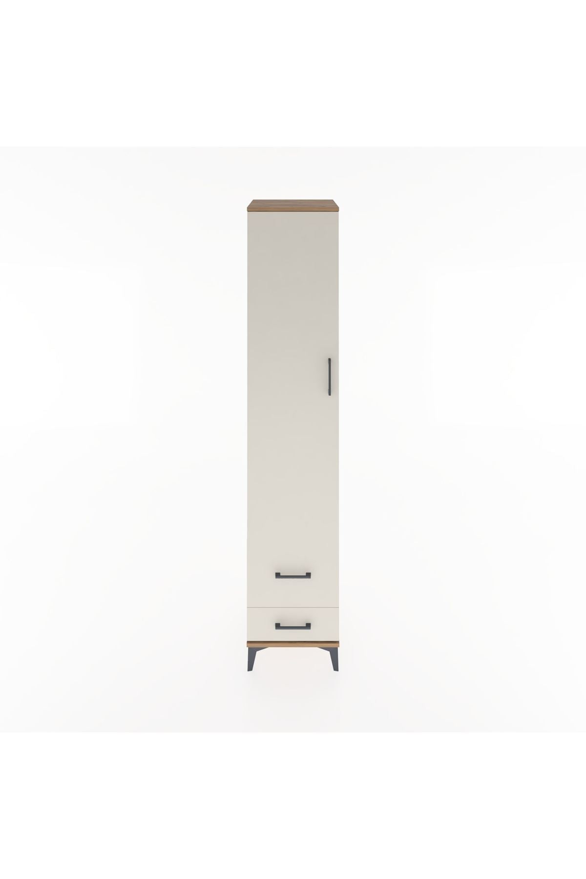 Hyperion Dolap 3 Raflı 2 Çekmeceli Tek Askılı 44x44x221 Çam-Aytaşı