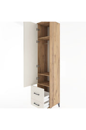 Hyperion Dolap 3 Raflı 2 Çekmeceli Tek Askılı 44x44x221 Çam-Aytaşı