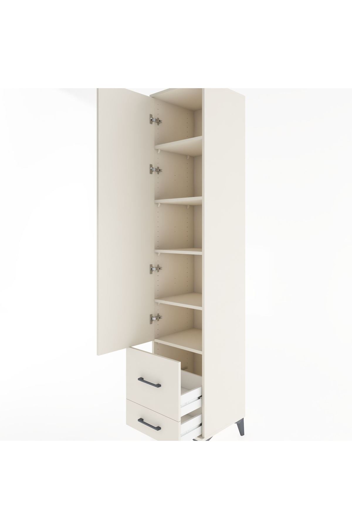 Hyperion Dolap 5 Raflı 2 Çekmeceli Tek Kapaklı 44x44x221 Aytaşı-Aytaşı